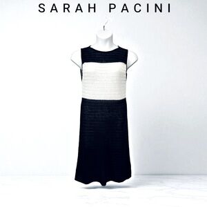 NWOT, Sarah Pacini, Sleeveless Knit Dress, One Size, Black & White